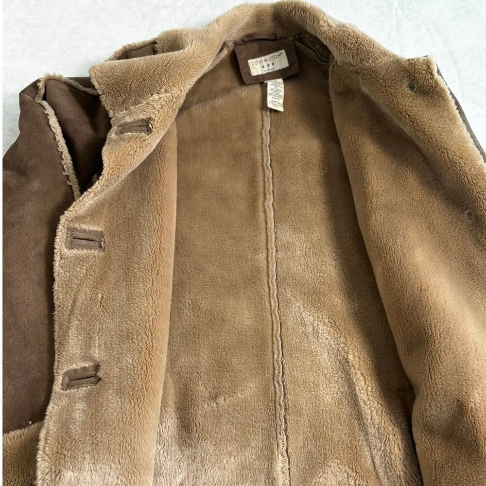 Vintage Shearling Caot with Fur Interior Size 16W or L - Picture 6 of 7